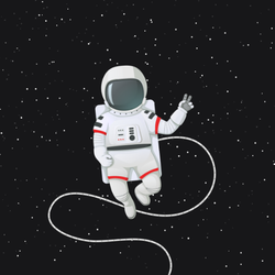 Astronaut In Space Peace Sticker