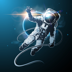 Astronaut In Space Sticker