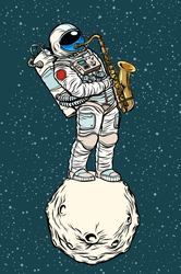 Astronaut Saxophonist In Space Sticker