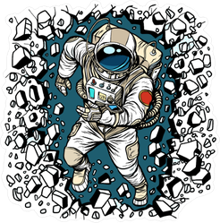 Astronaut Smashing Wall Sticker
