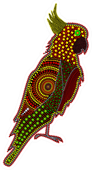 Australia Aboriginal Cockatoo Dot Painting Sticker