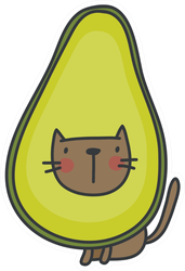 Avocado Cat Sticker
