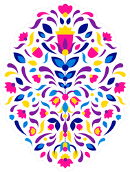 Aztec Embroidery Mexican Tribal Ornament Sticker