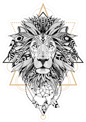 Aztec Style Lion Sticker