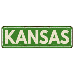 Kansas Vintage Rusty Metal Sign Sticker