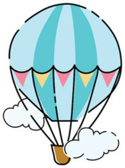 Cartoon Hot Air Balloon Sticker