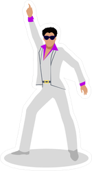 Disco Dancer in White Suit Sticker