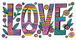 Psychedelic Hippie Love Sticker