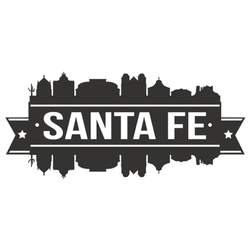 Santa Fe, New MExico Skyline Silhouette Design Sticker