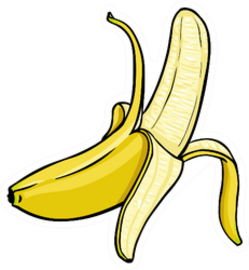Single Cartoon Peeled Banana Sticker