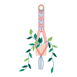 Macrame Plant Hanger Scandinavian Style Indoor House Plant Sticker