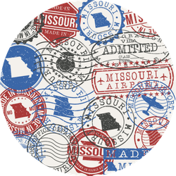 Missouri Travel Passport Stamps. Sticker