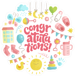 Baby Icons Congratulations Sticker