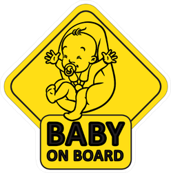Baby On Board Line Art Sticker