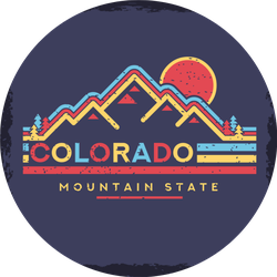 Background Of Colorado Mountain State Sticker