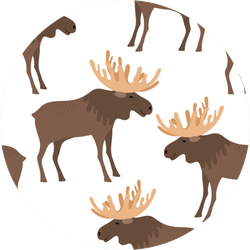 Background With Cute Moose Cartoon Sticker