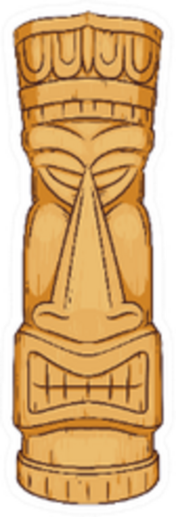 Hawaiian Tiki Statue Sticker
