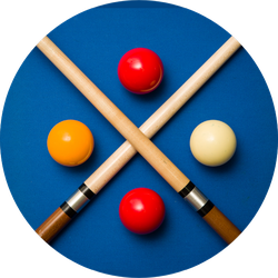 Balls And A Cue On The Table Of A Carom Billiard Sticker