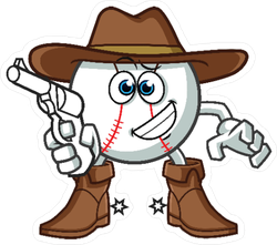 Baseball Cowboy Sticker