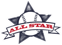 Baseball Or Softball All Star Sticker