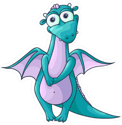 Shy Blue Dragon Sticker
