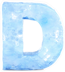 Ice Font Letter D Sticker