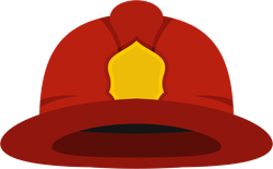 Red Fireman Helmet Icon Sticker
