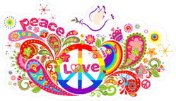 Colorful Hippie Explosion Sticker