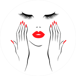 Beautiful Face With Red Lips Sticker