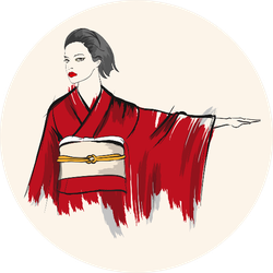 Beautiful Japanese Girl In Kimono Sticker