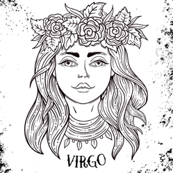 Beautiful Line Art Virgo Sticker