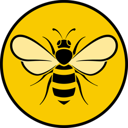 Bee Circle Icon Sticker