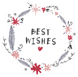 Best Wishes Floral Design Sticker