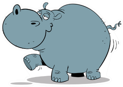 Big Fat Hippo Walking Sticker