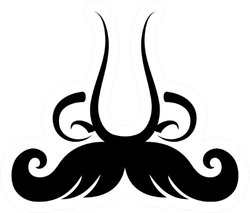 Big Male Nose And His Twirled Mustache Sticker