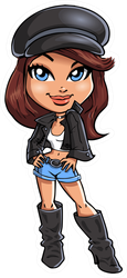 Biker Chick Girl Woman Motorcycle Sticker