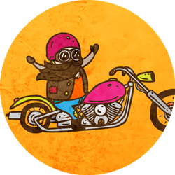 Biker On A Chopper Motorcycle Cute Sticker