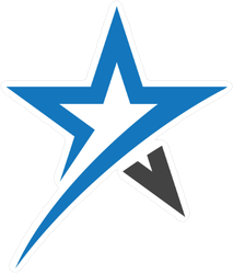 Black and Blue Star Sticker
