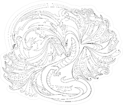 Black And White Celtic Dragon Sticker