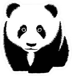 Black And White Panda Sticker