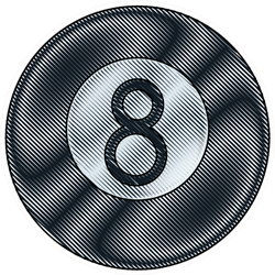 Black Billiard Ball Number Eight Sticker