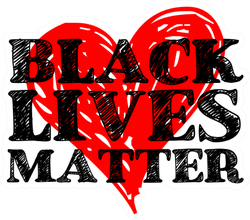 Black Lives Matter Text On Heart Sticker