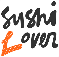Black Sushi Lover Lettering Sticker