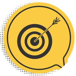 Black Target With Arrow Archery Icon Yellow Sticker