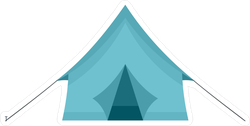 Blue Camping Tent Sticker