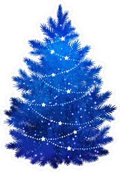 Blue Christmas Tree Sticker