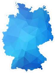 Blue Geometric Triangular German Map Sticker
