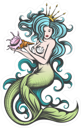 Blue Haired Siren Mermaid Sticker