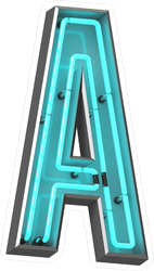 Blue Neon Letter Sticker