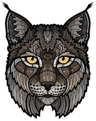 Bobcat Lynx Mascot Isolated Head Sticker